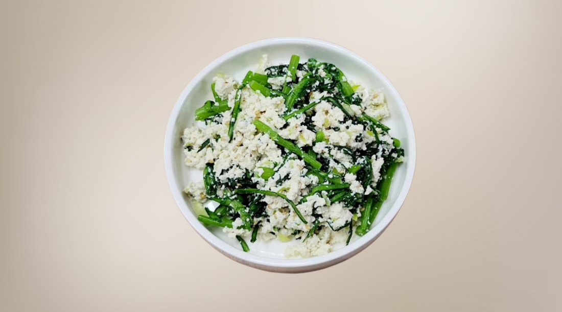 Crown Daisy and Tofu Salad (Ssukgat Dubu Muchim)