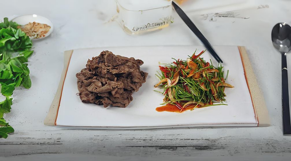 Spicy and Tangy Beef Brisket with Chive Salad