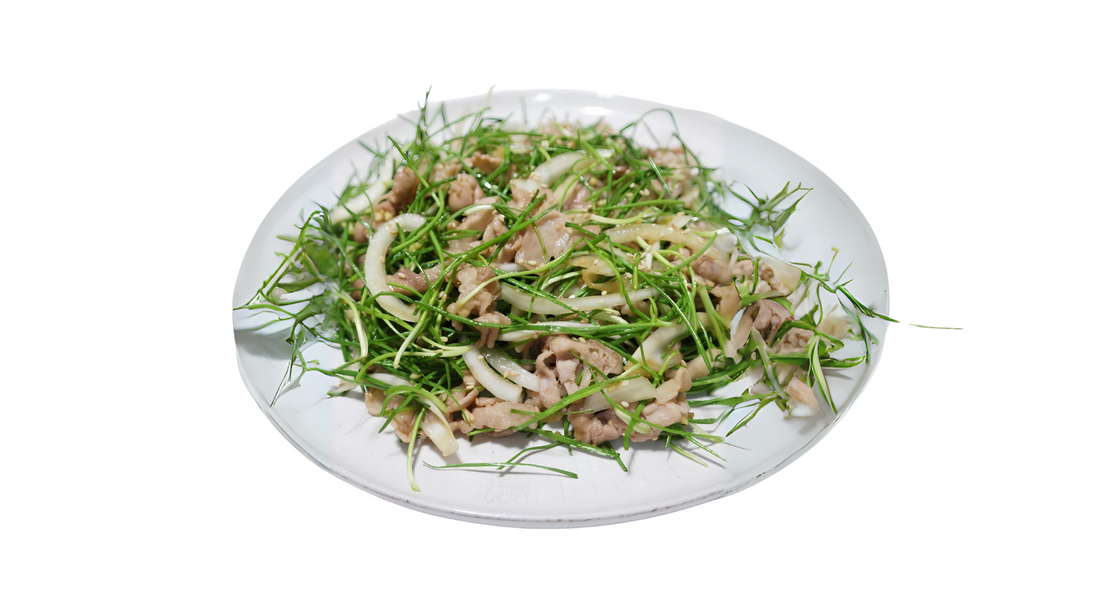 Thinly Sliced Pork Belly with Chives Salad